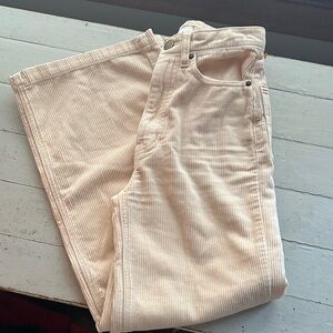 BDG Cream Wide-Rib Corduroy Pants
